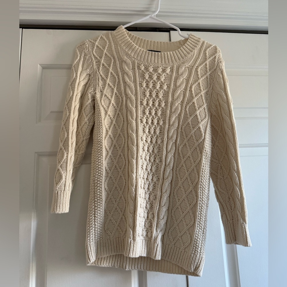 Talbots Cream Cable Knit Sweater